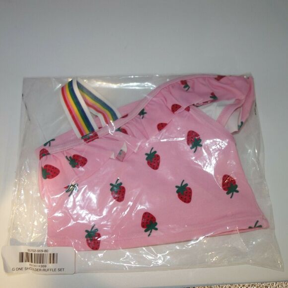 NEW Hanna Andersson Pink Strawberry Ruffle Tankini Swimsuit Size 80 18-24 months - Picture 9 of 9